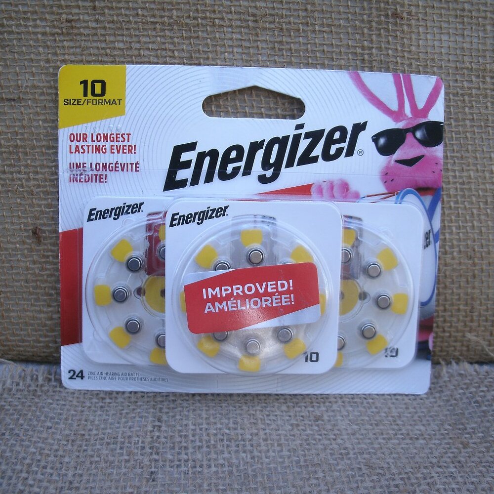 NIP Energizer Size 10 Hearing Aid Batteries 24 Count